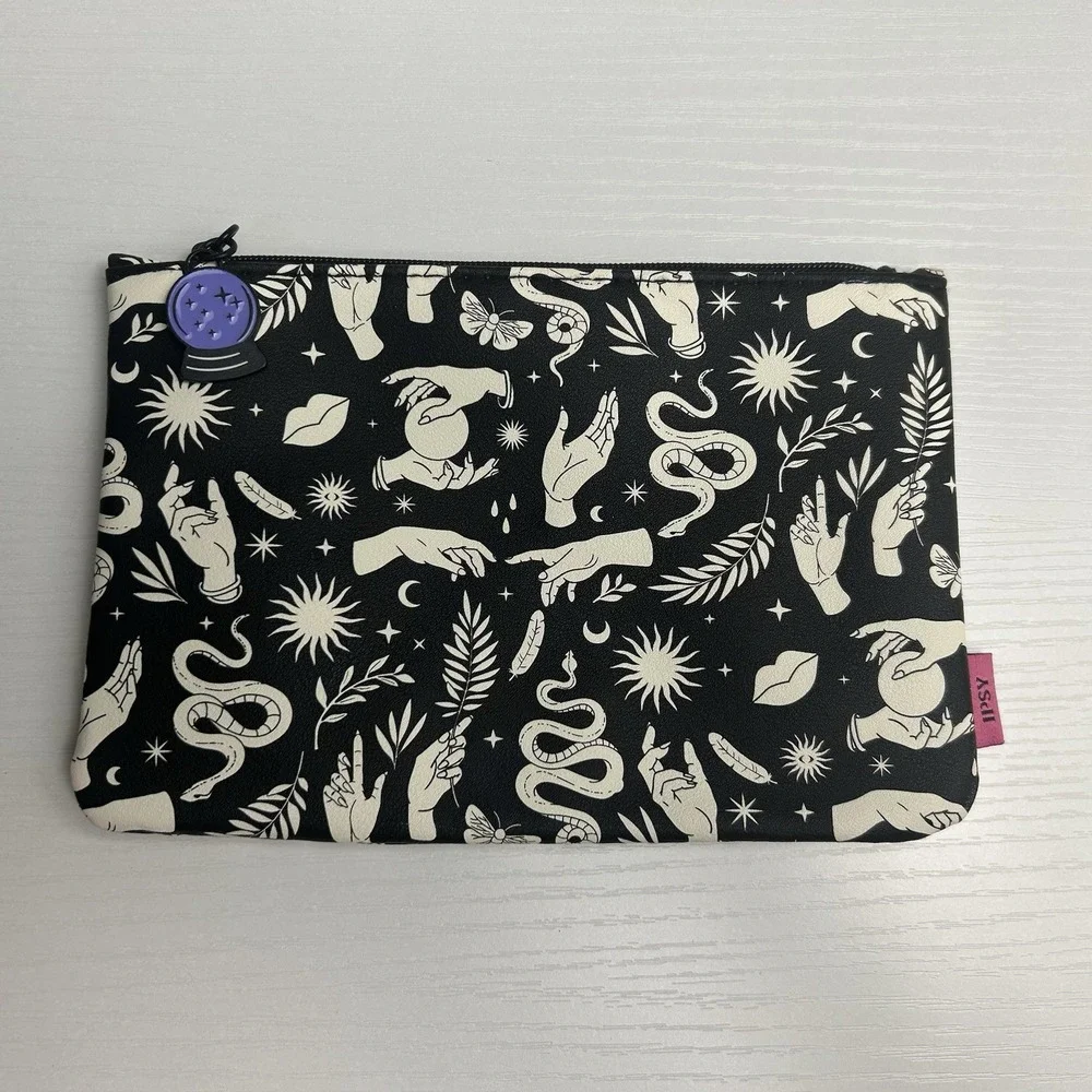 IPSY Glam Bag Pouch Bag October 2024 Halloween Bag Black and White Crystal Ball